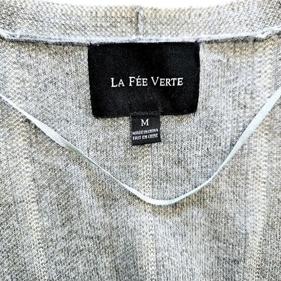 Anthropologie x La Fee Verte Hudson Gray Kimono Open Front Cardigan Sweater M - Picture 4 of 6